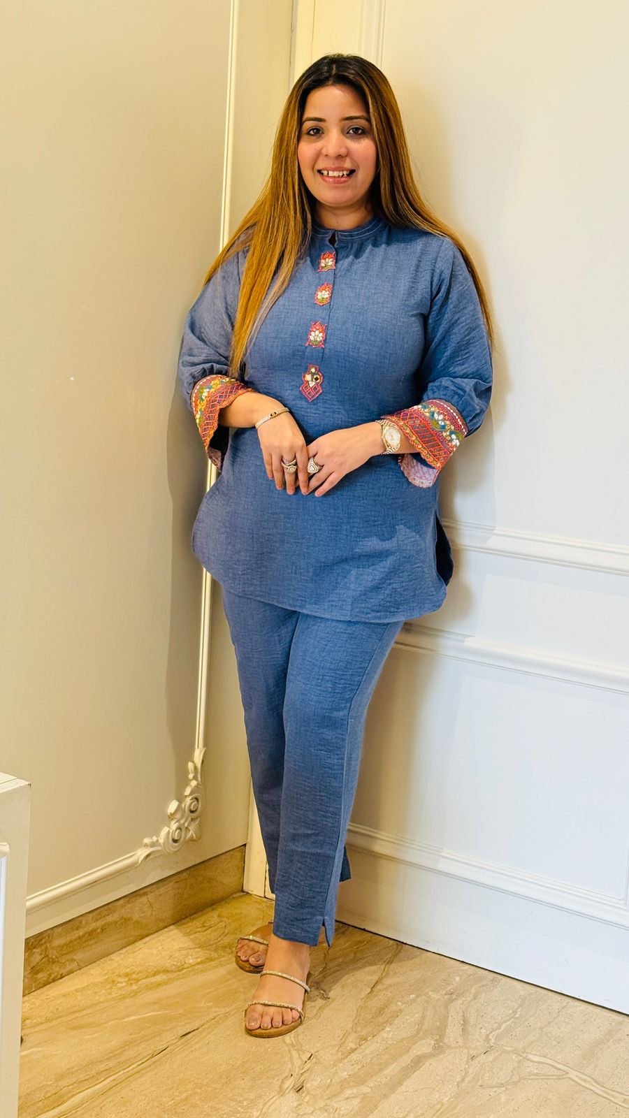 Elegant Cotton Cordset- Sky Blue, Black, White, Blue, Grey